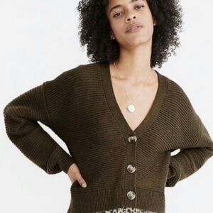 Madewell Shelley wool cardigan olive